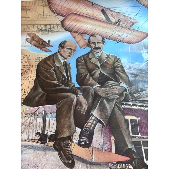 Wilbur and Orville Wright Brothers Accomplishments Poster Ohioans First to Fly - Picture 1 of 10